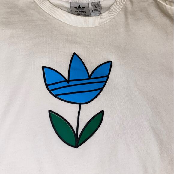 Women's Adidas Always Original Flower T-Shirt Size X-Large 100% Cotton - Picture 5 of 10